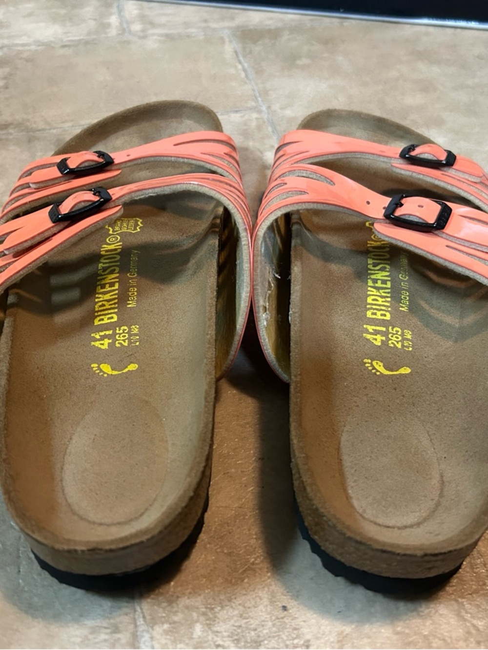 Birkenstock Orange Cutout Double Buckle Sandals - Picture 10 of 17
